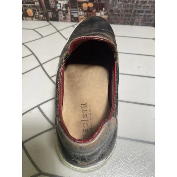 BED STU Hermione Tan Rustic Brown Distressed Leather Slip On Shoes Womens Sz 10 - Picture 8 of 10